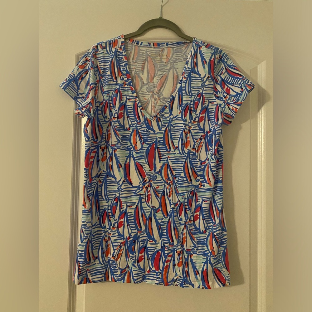 Lilly Pulitzer Sailboat V-Neck Top